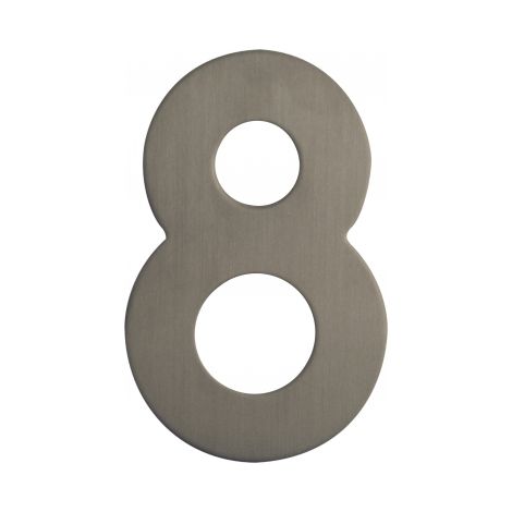 Ouvre&Déco – Numéro de porte 8 en inox mat de 120, STANDARD
