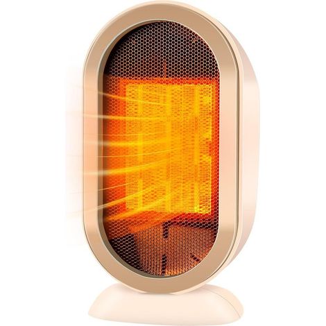 Mini Radiateur Électrique pour Salle de Bain, Chauffage d'Appoint 800W/1200W avec Protection Anti-Surchauffe et Basculement, Idéal pour Bureau, Salon et Maison