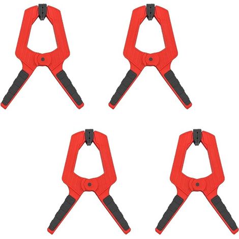 Lot de 4 pinces à ressort multifonctions avec une large portée Pinces de serrage avec force de serrage élevée et poignées caoutchoutées Pince à colle (1/5)