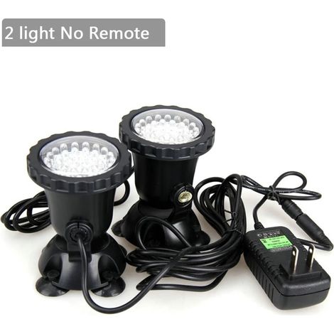 (2 lampes sans télécommande - Allemagne) Projecteur LED RGB subaquatique IP68 étanche pour aquarium, 36 LED, éclairage d'ambiance pour piscine, bassin, fontaine, étang. (1/5)