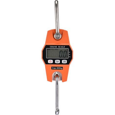 Peson Electronique 300kg Balance Crochet Suspendu Dynamomètre LCD Crochet Peseur Industrielle Pèse Poids 300kg/600lbs (1/5)