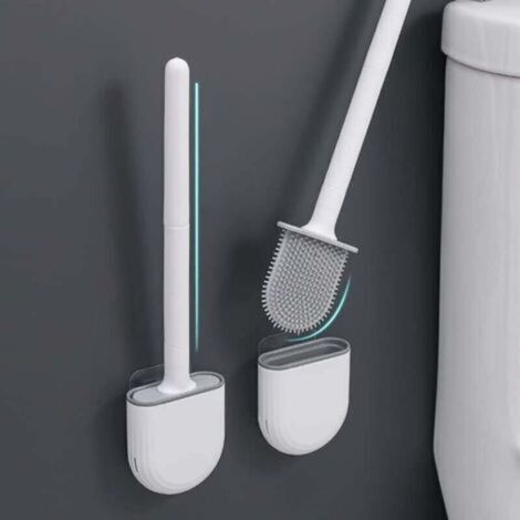 Silikon-Toilettenbürste mit Wandhalterung und langem, rutschfestem Griff – TRIMEC, 1 Stück, schnelltrocknend (1/5)