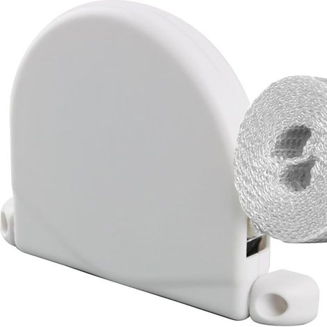 Enrouleur de rideau, enrouleur de cordon rotatif de 5 m pour stores enrouleurs, rotation à 180°, 14 mm x 5 m, avec sangle blanche