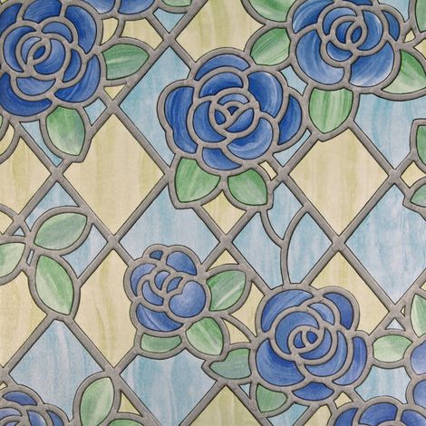 Film per finestre statico Vitrodecor Ambert, Film per finestre, film privacy, PVC, senza ftalati, trasparente, 45 cm x 2 m, spessore 0,2 mm, Venilia 54640 (1/2)