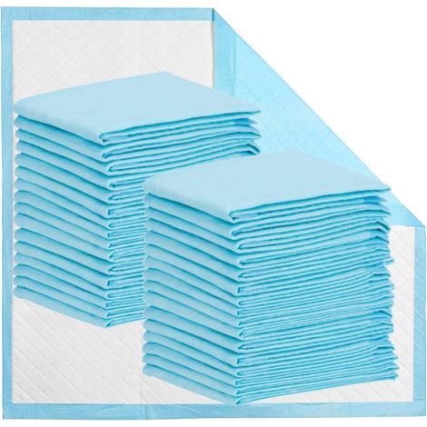 Disposable Bed Pads 25 Pieces 80 x 90 cm Blue 6 Ply Absorbance Bed Protector Pads Disposable Incontinence Ultra Absorbent (1/5)