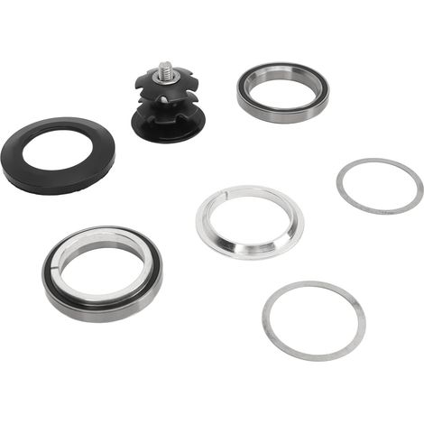 Jeu de direction vélo en aluminium avec roulements, écrou et entretoises pour fourche 41mm 28.6mm, pièces de rechange cycle. (1/5)