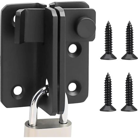 Verrou de Porte Verrouillable en Acier Inoxydable Argenté,Petit Verrou 2 en 1 avec Trou de Serrure et Vis Inclus,Verrou de Porte Extérieur pour Ouverture à Gauche pour Fenêtre, Portail Coulissant (1/5)