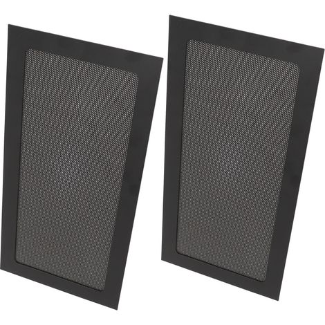 Filtro antipolvere per ventola di raffreddamento del computer, 2 pezzi, cornice magnetica, rete in policarbonato, sottile rivestimento in PVC nero. (1/5)