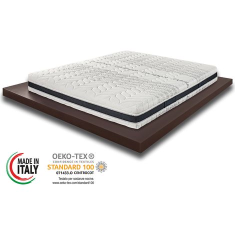 Materassimemory.eu - Materasso molle insacchettate indipendenti sfoderabile Spring 3D Singolo mis. 90x190 alto 24cm Anatomico, Ipoallergenico, Spedito Sottovuoto Arrotolato, 100% Made in Italy