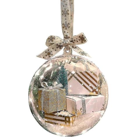 Décorations de Noël - Boules transparentes en PVC de 8,9 cm (3,5 po) pour sapin de Noël - 10 pièces (1/4)
