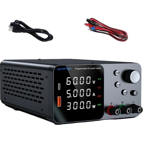 Alimentation de laboratoire, tension réglable, contrôle USB-A/TYPE-C, TPS605 60V 5A, 220V Prise EU-c (1/2)