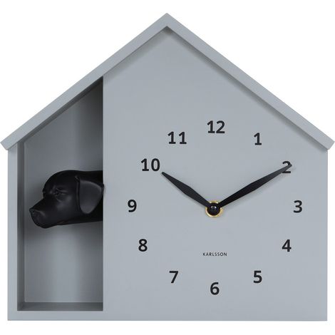 Orologio da Parete Peeking Doggy D24,9cm Mouse grey PRESENT TIME