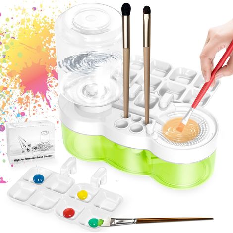 Insert pour pinceaux, nettoyant circulaire d'eau douce, rinçage de pinceaux pour acryliques et peintures à base d'eau (blanc) (1/5)