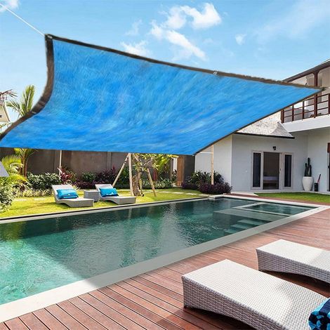 Voile Pare-Soleil Rectangulaire - Tissu Polyéthylène Haute Densité - Protection UV pour Cour, Jardin, Piscine, Terrasse - 300x300 cm (1/5)
