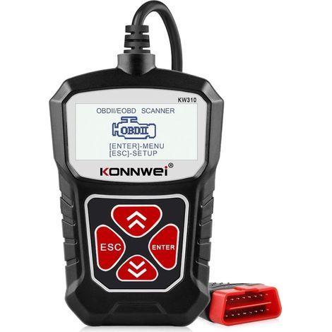 KW310 - OBD2 Car Diagnostic Scanner OBDII/EOBD CAN - Black (1/5)