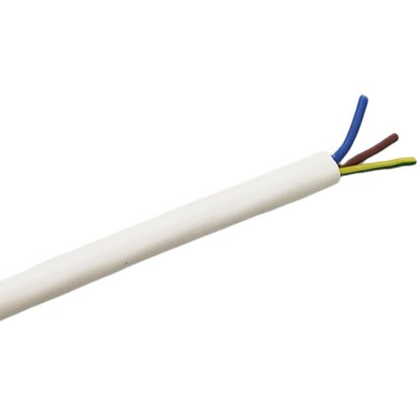 Câble électrique RS PRO 3G0,75 mm², gaine Caoutchouc silicone Blanc, 25m ( Prix pour Bobine de 25 Mètres )