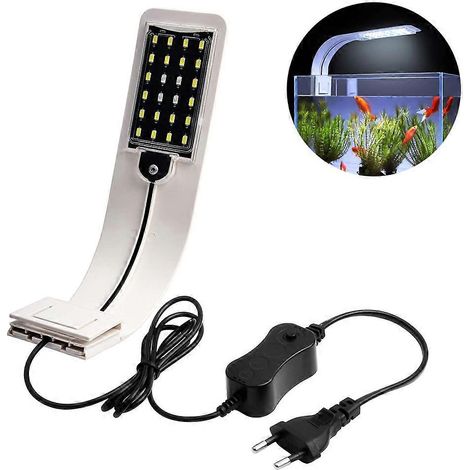 Lampe LED à double tête pour aquarium, à fixer par pince, pour eau douce ou eau de mer, rehausse les couleurs des poissons (1/4)