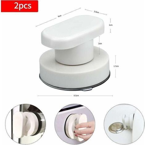 Set mit 2 Saugnapf-Türgriffen, Saugnapfgriffe für Terrassentüren, Griffe mit starken Saugnäpfen für Badezimmer, Schublade, Schrank, Kommoden - Crezuo