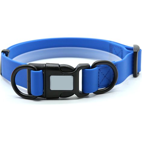 Collier Pour Chien En Polyester Enduit De Pvc Réglable Et Imperméable Avec Bande Réfléchissante Pour Extérieur Taille Moyenne (1/5)