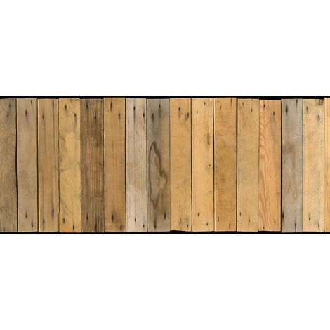 Papier peint panoramique marron pour salon | Tapisserie panoramique design imitation bois | Papiers peints panoramiques parfaits pour chambre - 250 x 600 cm (6 pièces) (1/2)