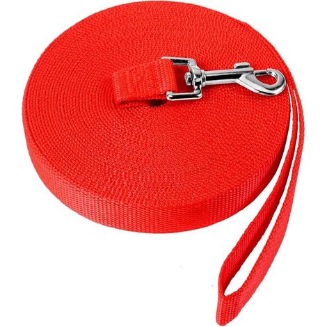 QAZQA Laisse Longue Laisse de Dressage pour Chien (Longueur 30M, rouge) Longue Sangle en Mains Libre pour Chiens Chats Animal de Compagnie Promenade Jogging (1/5)