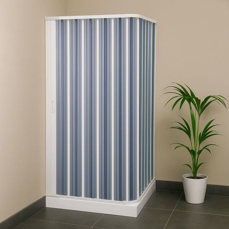 Box doccia a soffietto a due lati in pvc guide estensibili aperture reversibili misure 68-80 x 68-80 cm - confezione 1 (1/5)
