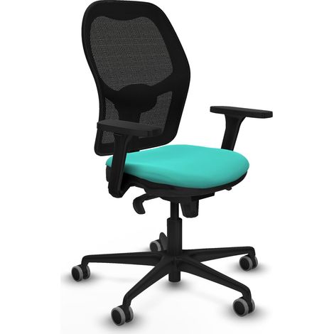 Jorquera sincro malla negra similpiel turquesa brazos 3D base nailon ruedas 65mm engomada (1/5)