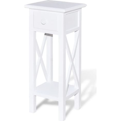Mesita auxiliar con cajón blanca vidaXL