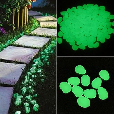 Pierre Lumineuse, Galets phosphorescents pour Aquarium, Cailloux Artificiels Pierres, Décoratives dans la Nuit Extérieur Jardin Chemins Chambre d'enfant, Bleu (1/4)
