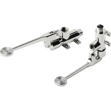 Rubinetto monoacqua cromato temporizzato installazione a pavimento o a parete con pedale 1/2"