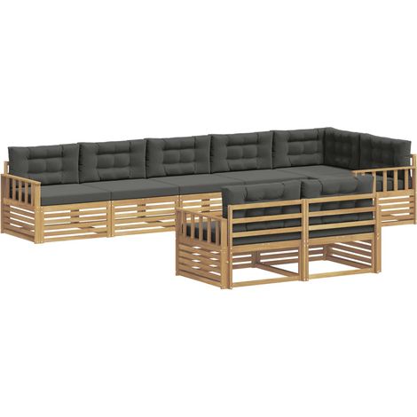 Set di divani da esterno 8 pz Bianco e Antracite Poliestere vidaXL (1/5)