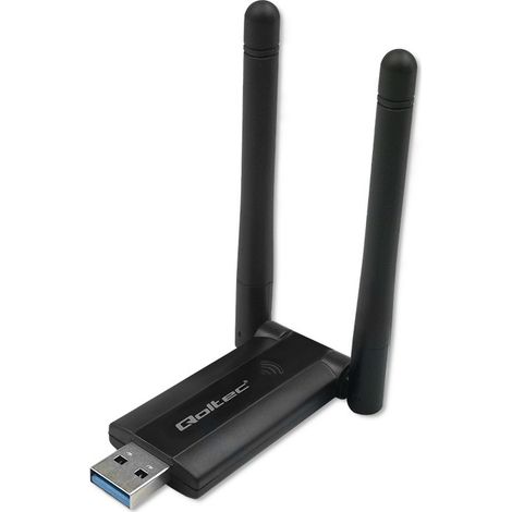 Adattatore Wi-Fi USB wireless Qoltec Dual 2 x 2dBi Standard AC USB 3.0 1200Mbps (1/5)