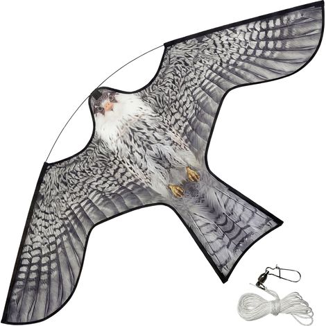 VOUNOT® Espantapájaros Cometa Voladora Cultivos Protector de Aves Halcón Ahuyentador Aves y Palomas para Jardín Granja Repelente Visual Pájaros sin Poste Modelo A