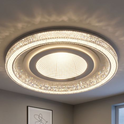 LED Deckenleuchte Deckenlampe Wohnzimmerlampe Dimmbar Memory Weiß Metall D 48 cm (1/5)