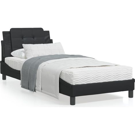 vidaXL Giroletto senza Materasso Zadar Nero 80x200 cm in Similpelle (1/5)