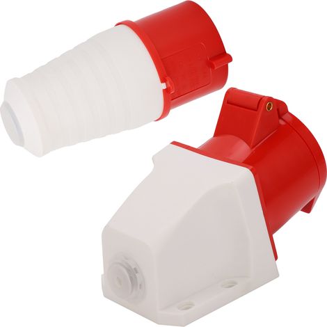 Connectique industrielle étanche 32A 5 broches 3P+N+E, prise et fiche antipoussière et antidéflagrante, 220-380V/240-415V, jeu complet pour environnement sévère. (1/5)
