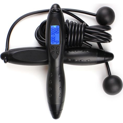 Corde à Sauter Sans Fil - Affichage LED Intégré Compteur de Sauts Calories Temps - Pour Entraînement Fitness Boxe MMA Maison - Réglable Adultes Enfants - 1 Pièce (1/5)