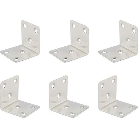 Lot de 6 supports d'angle renforcés pour étagères à angle droit (1/5)