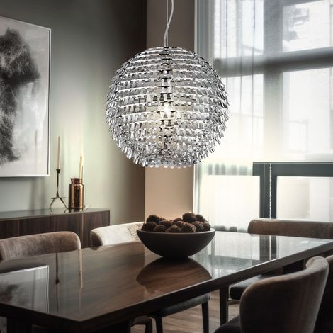 Hängeleuchte Kugeln Kugelleuchte chrom Designleuchte hängend, Metall, 1x LED 11W 1055Lm warmweiß, DxH 30x150 cm