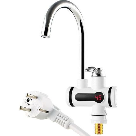Elektrischer Warmwasserhahn, elektrischer Durchlauferhitzer 220 V mit LED-Digitalanzeige, Schnellheizender Küchen- und Badezimmer-Wasserhahn (1/5)