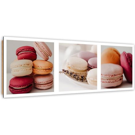 Quadro deco panel, Set di macarons dolci - 120x40 (1/5)