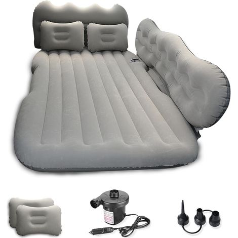 Voiture Matelas Gonflable Universel SUV MPV Multifonctionnel Pliant Matelas Pneumatique 2 Personnes Matelas Gonflable Electrique Pompe Camping Piscine Plage Voyages M-Gris (1/5)