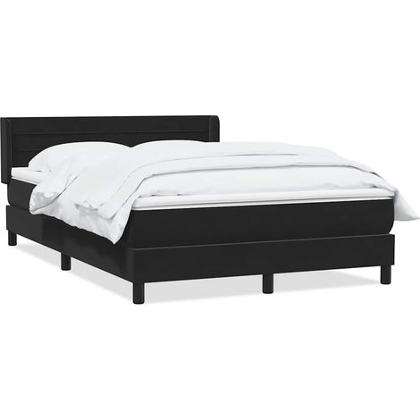 Maison Exclusive - Giroletto a Molle con Materasso Nero 160x210 cm in Velluto
