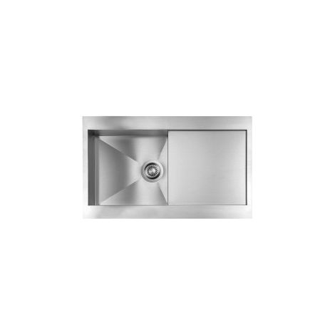 CM 012983.X2.01.2033 Revers Lavello da incasso semifilo 1 vasca con gocciolatoio reversibile inox satinato (86x52x19 cm) colore Inox (1/5)