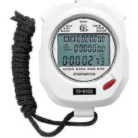 Trois rangées de 100 chronomètres chacune pour l'entraînement athlétique, noir et blanc, 2 couleurs en option, chronomètre de course (Blanc YS-8100) (1/4)