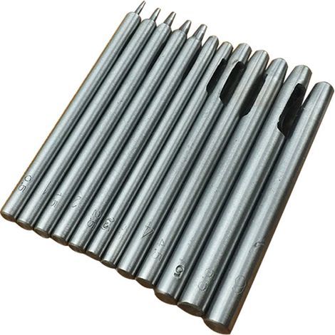 10 Pièces Emporte Pièce cuir, Poincon Creux Poinçon en Cuir Poinçon Creux en Acier Rond Set Outils de Perforation de Trou Creux de Cuir Pour Bracelet De Montre Ceinture 0.5mm-5mm (1/5)