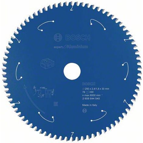 Bosch Hoja de sierra circular para sierras a batería Expert for Aluminium, 254 x 2,4/1,8 x 30, 78 dientes - 2608644687 (1/5)