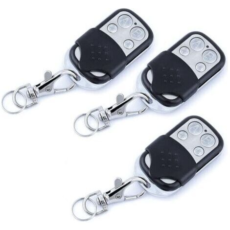 3 Pièces Telecommande Universelle Portail, Télécommande Garage Portail Universelle, Clonage de Télécommande avec 4 Touches et Fréquence Fixe 433,92 MHz pour Portes de Garage (1/5)