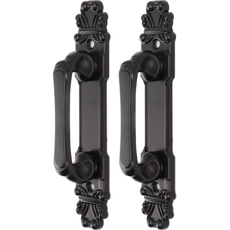 Lot de 2 poignées de porte noires pour porte coulissante de grange, armoire, tiroir, garage, abri de jardin (1/5)