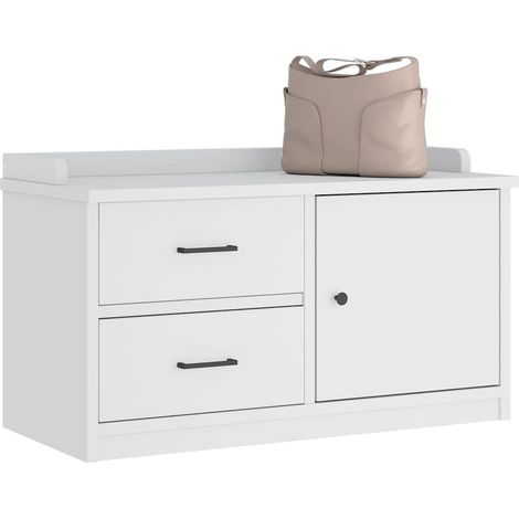 Flurbank SANDNES Weiß 87x40x50 cm Massivholz Kiefer